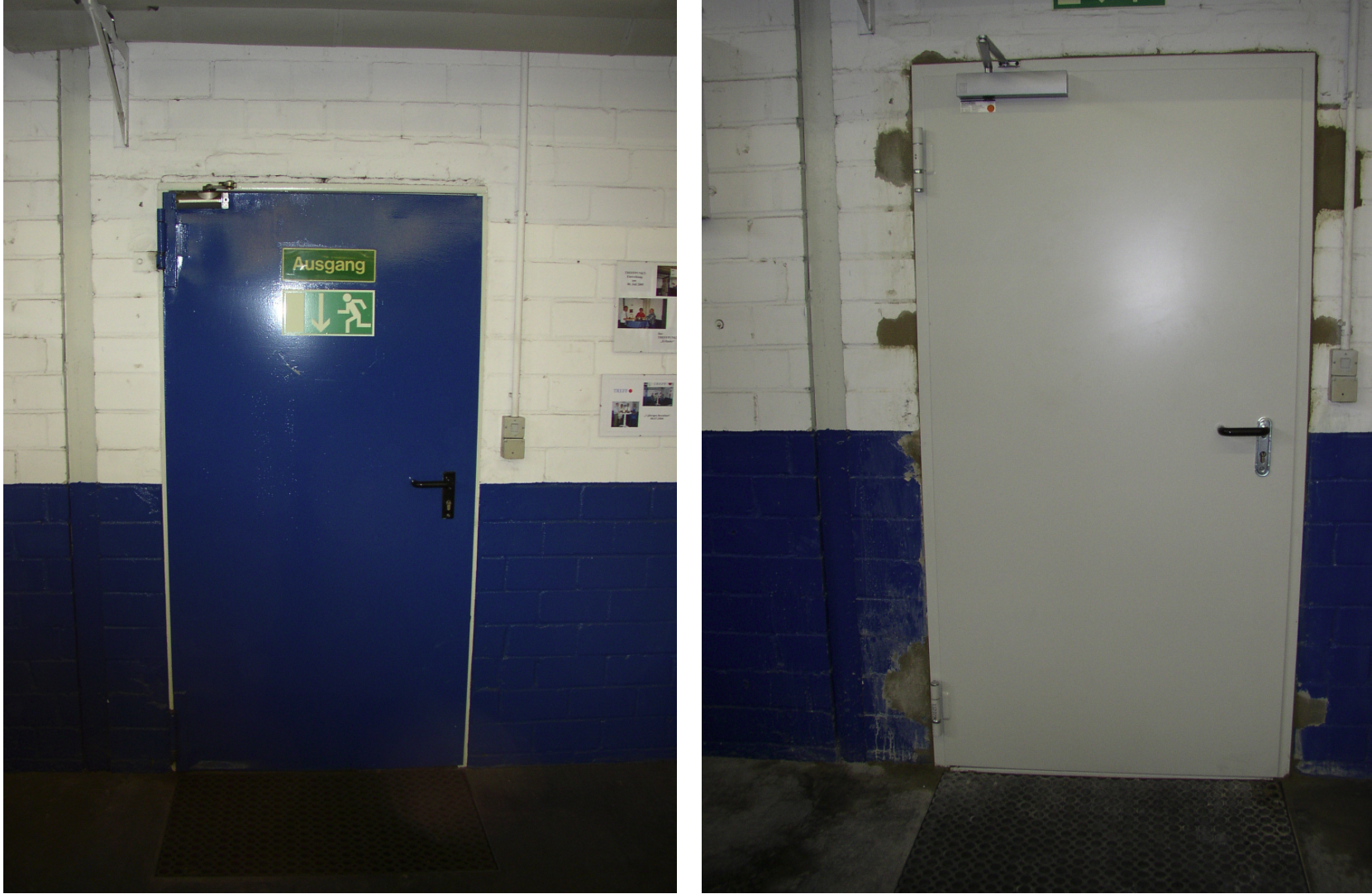 Brandschutztür mit Bodendichtung in einer Werkstatt im Raum Braunschweig